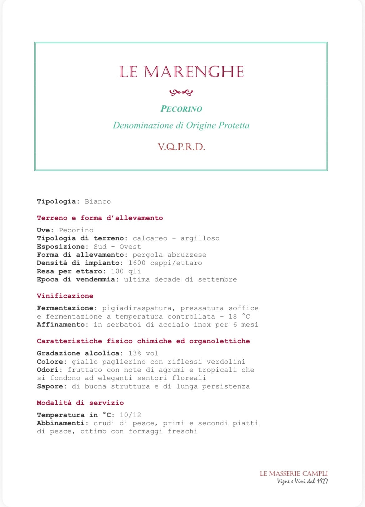 Pecorino d'Abruzzo DOP 2024